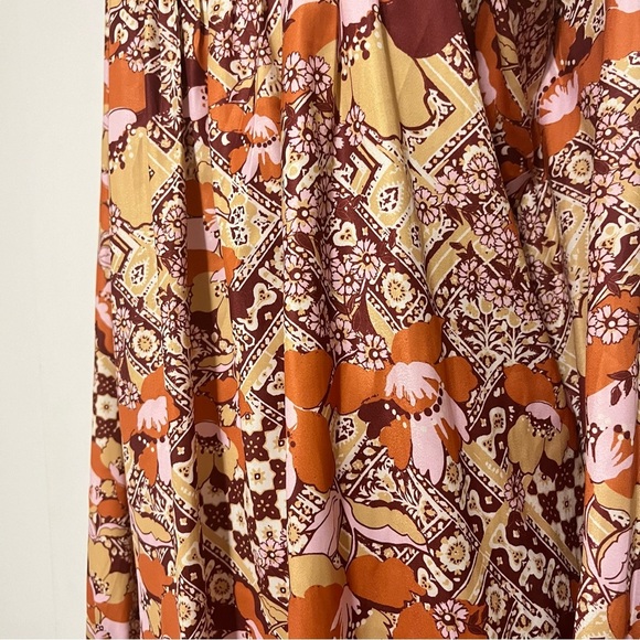 Free People Sage Floral Print U-neck Top Size L - Picture 6 of 15